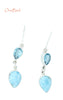 Earrings - Larimar And Blue Topaz Earrings
