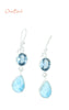 Earrings - Larimar And Blue Topaz Earrings