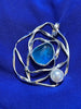 Pendants - Infinity Turquoise Blue Beach Glass Sterling Silver Pendant With Pearl