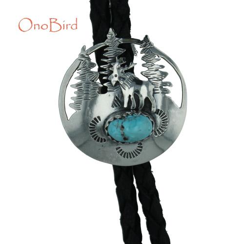 Bolo Ties - Turquoise With Elk Bolo Tie BT0024