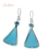 Earrings - Beach Glass And Blue Topaz Earrings