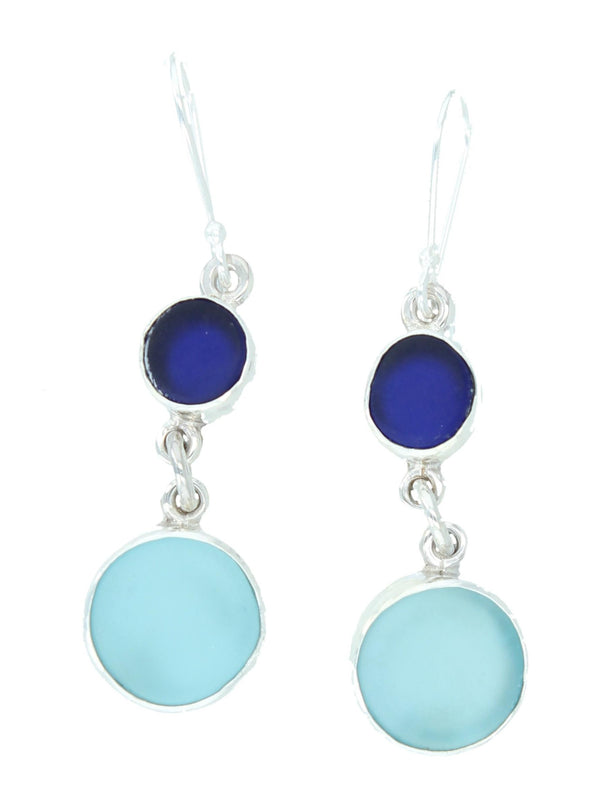 Earrings - Blue Sea Glass Earrings
