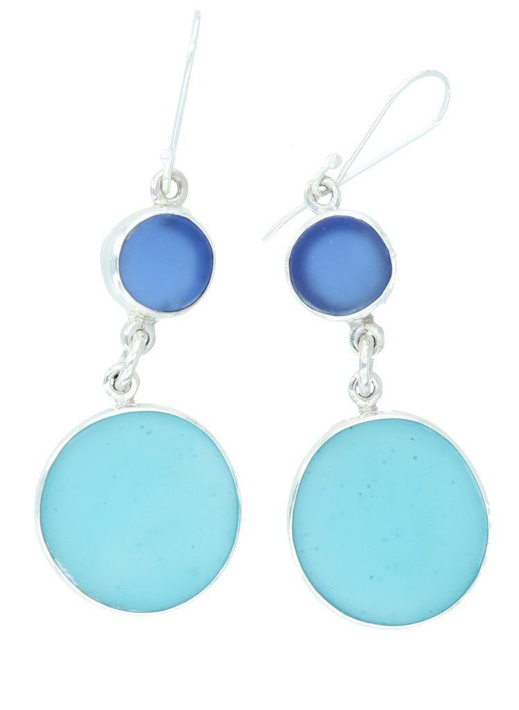 Earrings - Blue Sea Glass Earrings