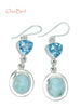 Earrings - Larimar And Blue Topaz Earrings