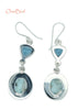 Earrings - Larimar And Blue Topaz Earrings