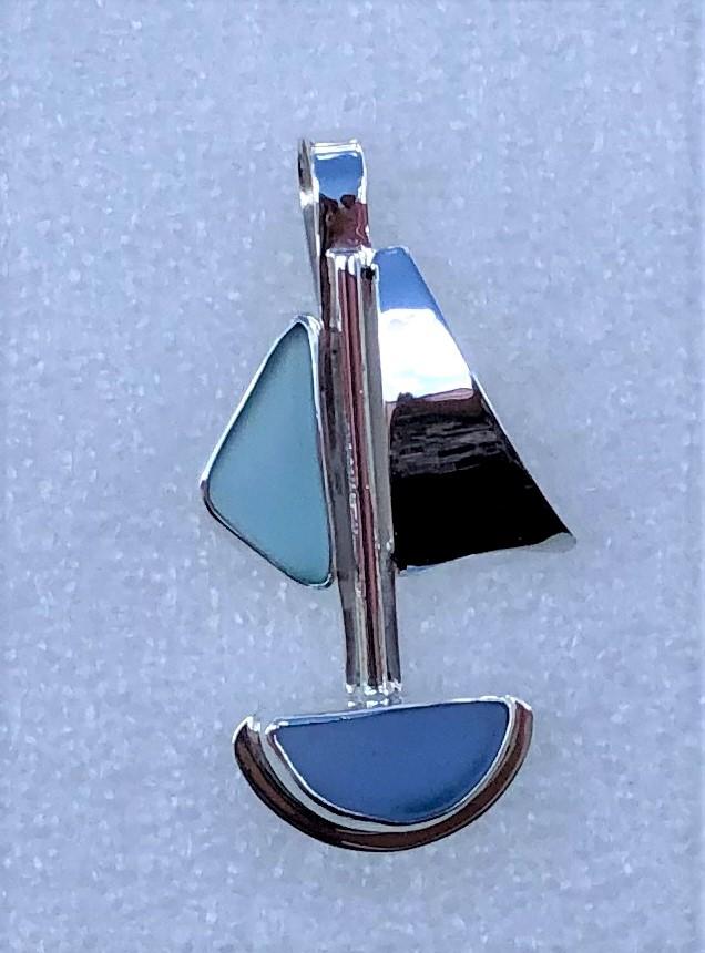 Pendants - Beach Glass Sailboat Pendant