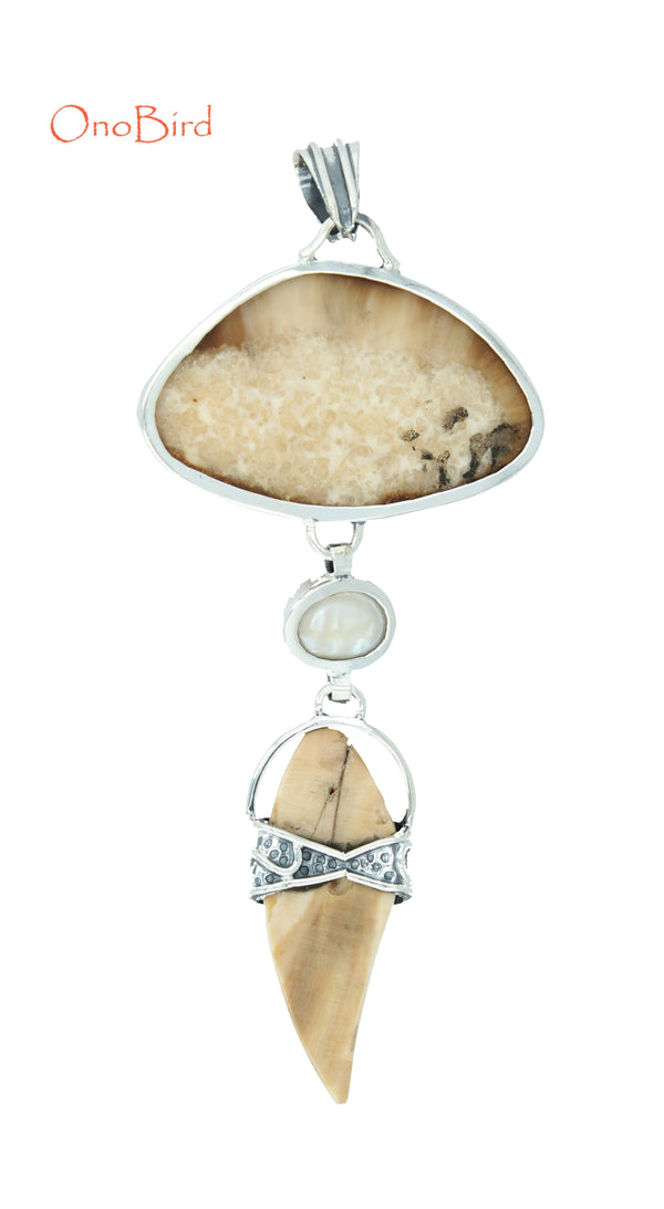 Pendants - Fossilized Walrus Multi-Stone Pendant