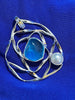 Pendants - Infinity Turquoise Blue Beach Glass Sterling Silver Pendant With Pearl