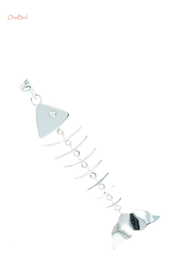 Pendants - Sterling Silver Bone Fish Pendant