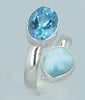Rings - Larimar And Blue Topaz Ring