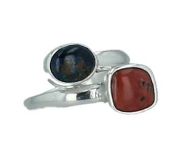 Rings - Spiny Oyster With Azurite Ring